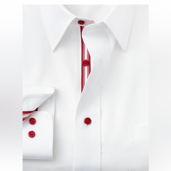 Paul Frederick Non-Iron Cotton Solid Dress Shirt
With Contrast Trim - Picture 2 of 11